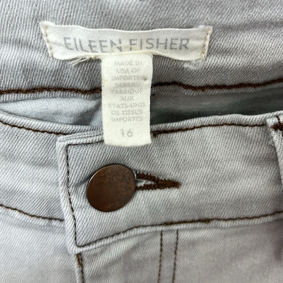 Eileen Fisher Light Grey Skinny Jeans Size 16 - Picture 3 of 5
